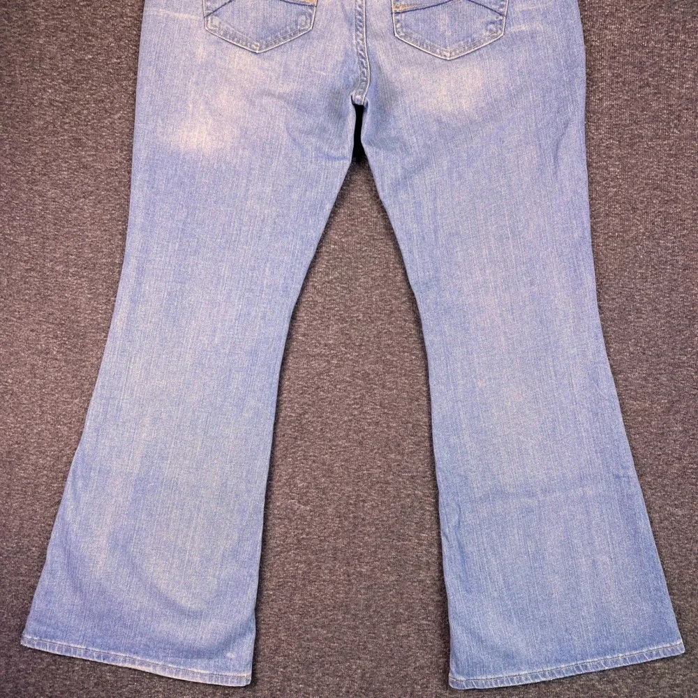 Aeropostale Flare Jeans Womens 13/14S Light Wash Low-Rise Stretch Y2K Fit35x30.5